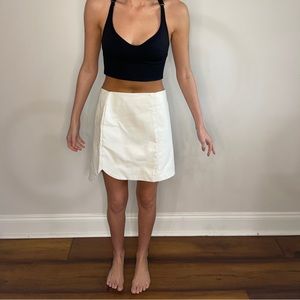 pleather white skirt high waisted